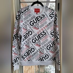 GUESS longsleeve Sweatshirt, M, White, Black and Red